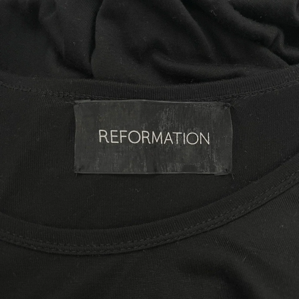 Reformation Black t-shirt Sheath Maxi Long Minimalist Casual basic Dress XS S